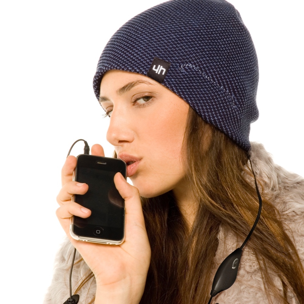 hi-Fun women's winter music beanie hat, dark brown